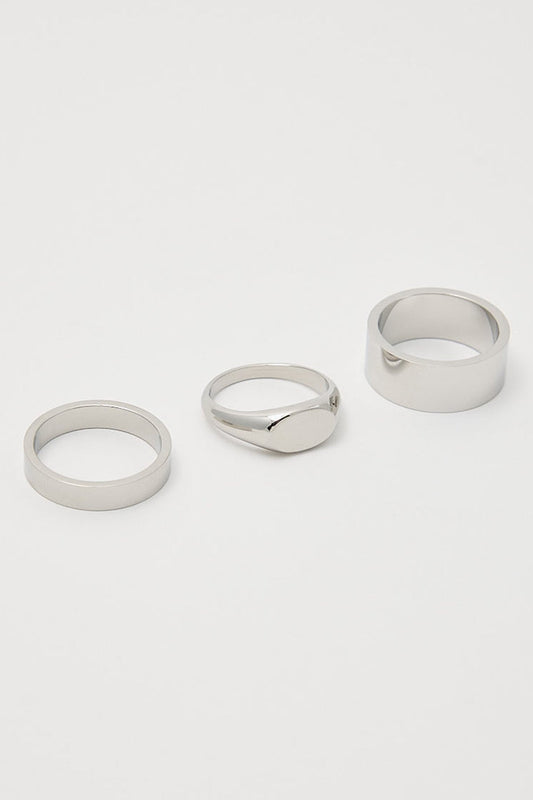 Fendafia Polished Ring 3 Pack Stainless Steel