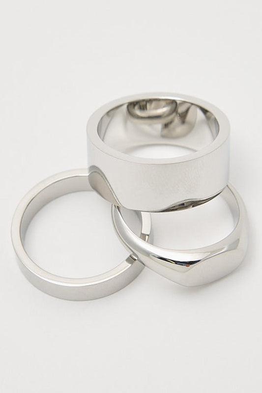 Fendafia Polished Ring 3 Pack Stainless Steel